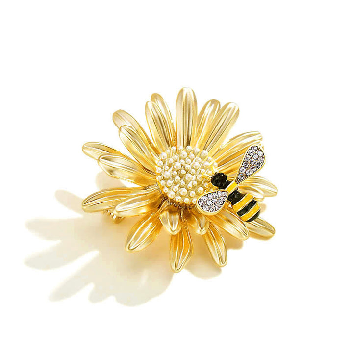 Damen Süße Sonnenblume Biene Brosche