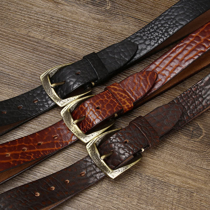 Herren-Retro-Ledergürtel mit Yak-Haut-Muster