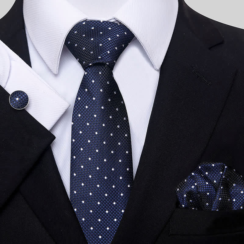 3-teiliges minimalistisches Punkt-Krawatten-Set für Herren