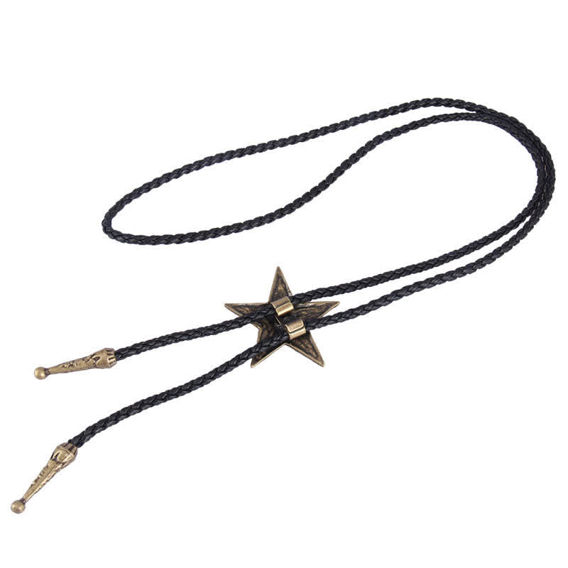 Vintage Naturstein Stern Anhänger Halskette Bolo Tie
