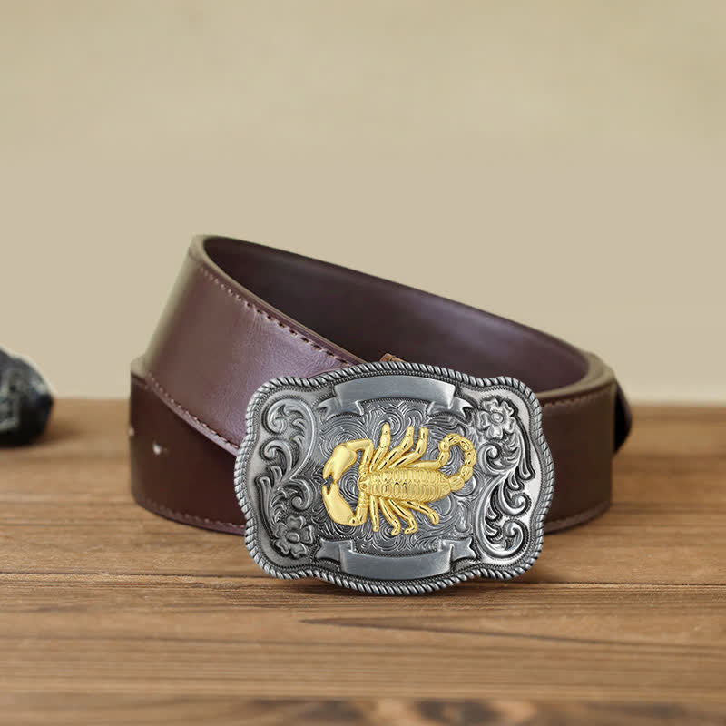Herren DIY Ledergürtel mit goldener Tierschnalle