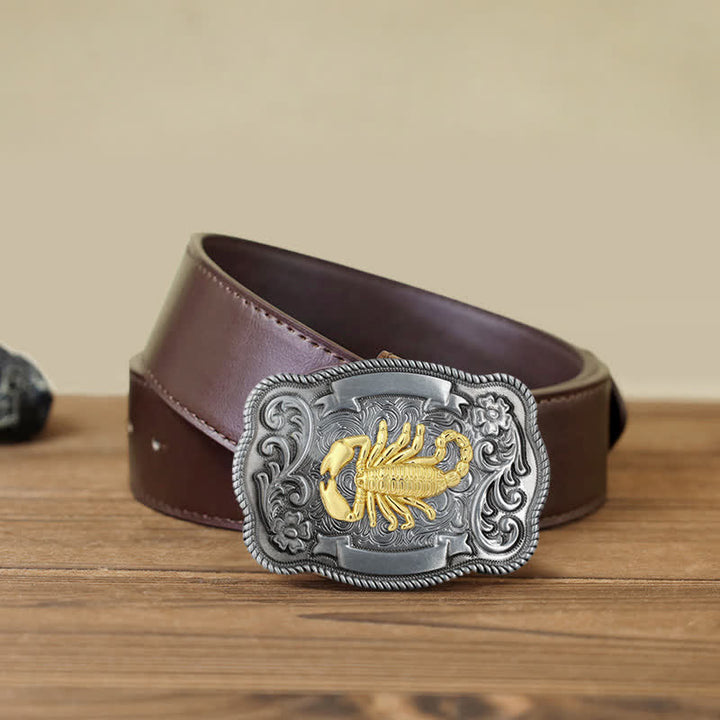 Herren DIY Ledergürtel mit goldener Tierschnalle