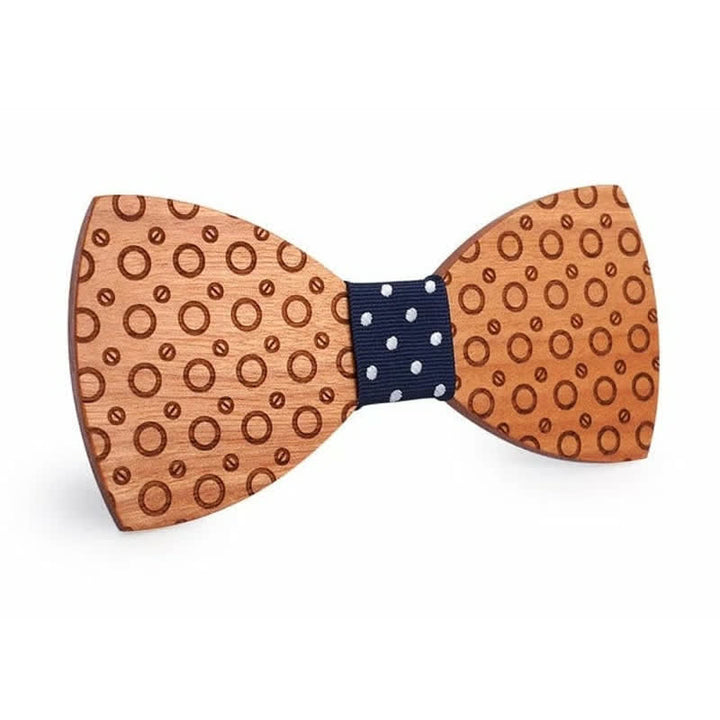 Herren Fliege aus Holz mit Polka-Dots