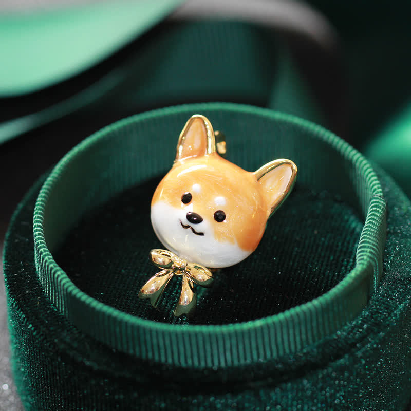 Unisex Süße Shiba Inu Hund Brosche aus Emaille