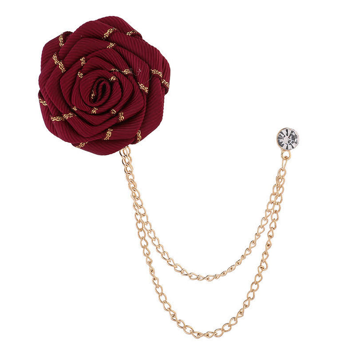 Charmante florale Rosenketten-Brosche für Männer