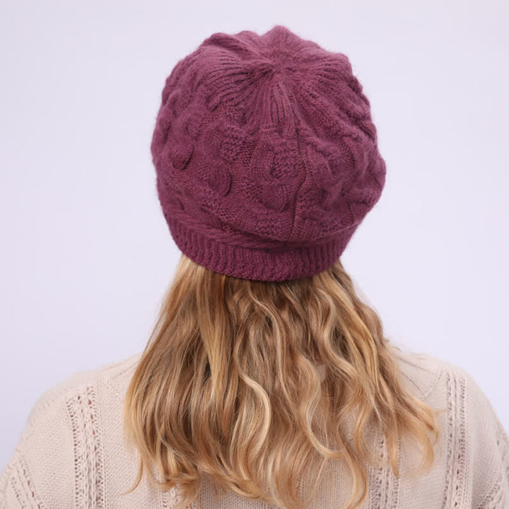 Damen Beanie-Hut mit lockerem flauschigem Futter und Schirm