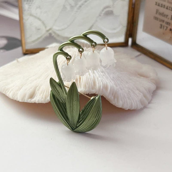 Damen Reines Weißes Maiglöckchen-Brosche