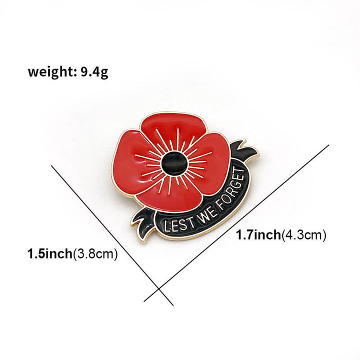 3Stk. Unisex Wir werden die Mohnblume nicht vergessen Brosche