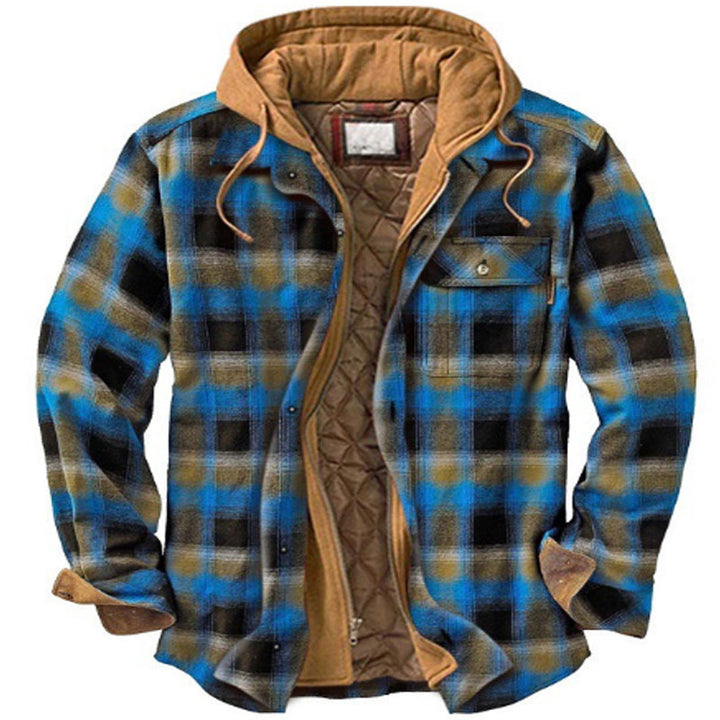 Herren-Stepphemdjacke mit Kapuze und Karomuster - Stil Nr. 1 - 4XL - image 17