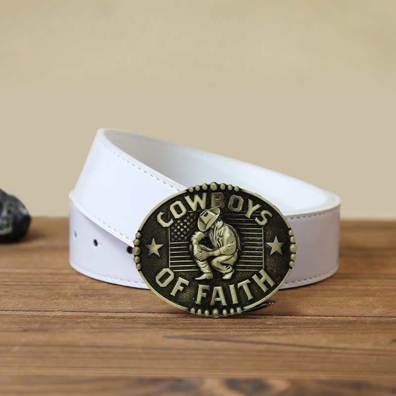 Herren DIY Cowboys Of Faith Schnalle Ledergürtel