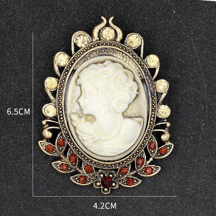 Viktorianische Cameo-Silhouette-Blatt-Brosche für Frauen