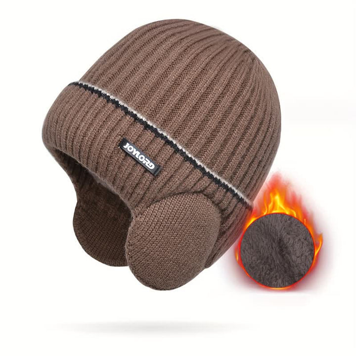 Unisex Hut mit einfarbigen Ohrenklappen, elastisch und verdickt, gestrickt