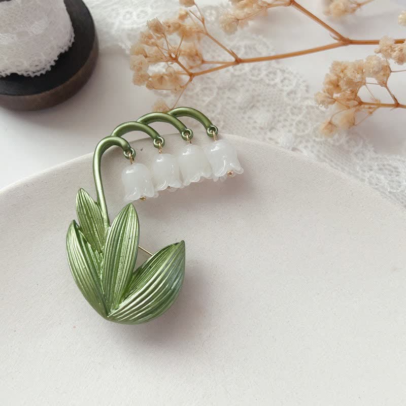 Damen Reines Weißes Maiglöckchen-Brosche