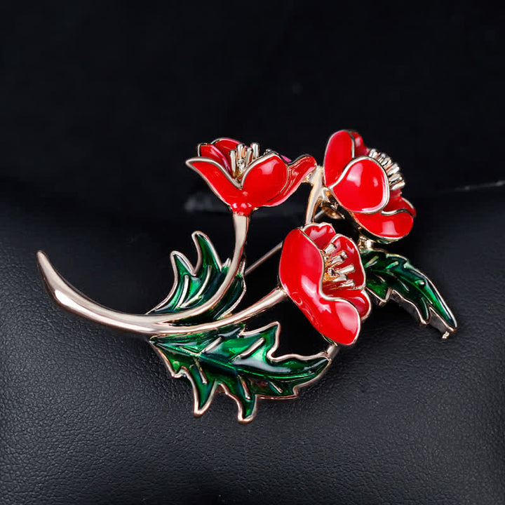 Unisex Ein Strauß Blumen Mohnblume Brosche