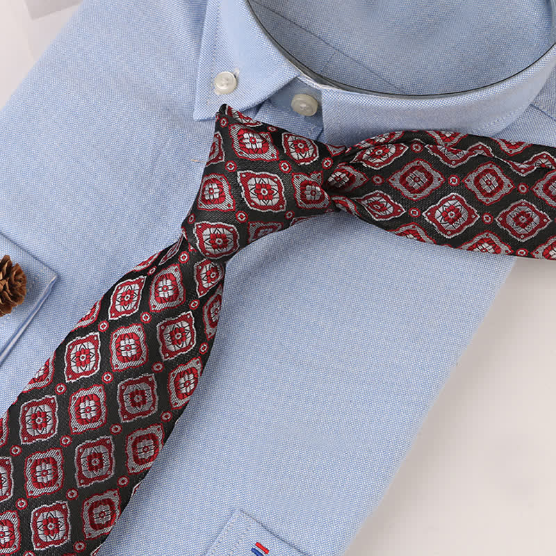 Herren Vintage Krawatte mit geometrischen Blumenmotiven 