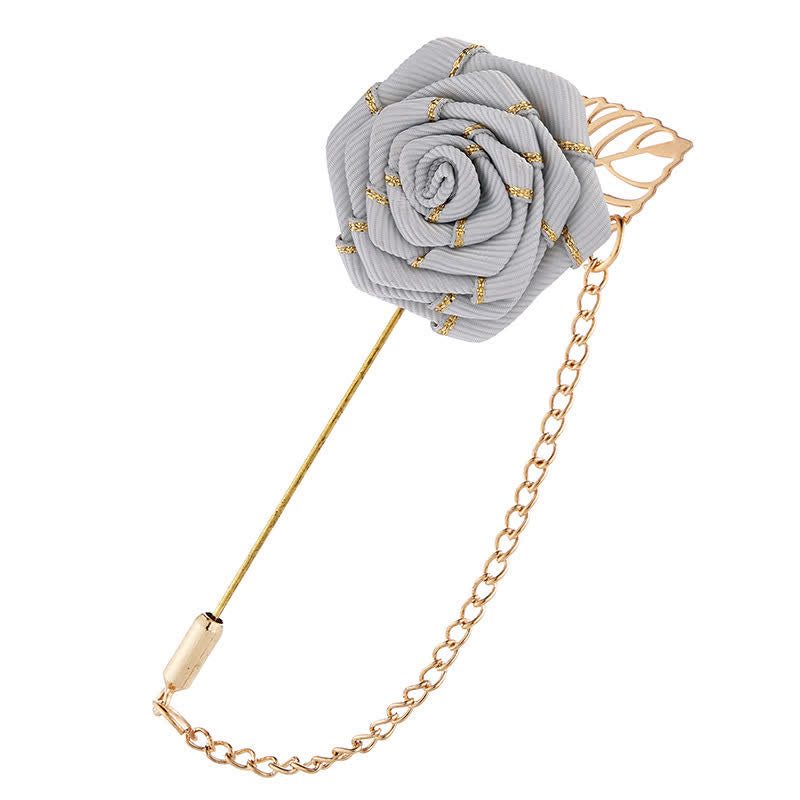 Florale Kamelienkette Brosche für Männer