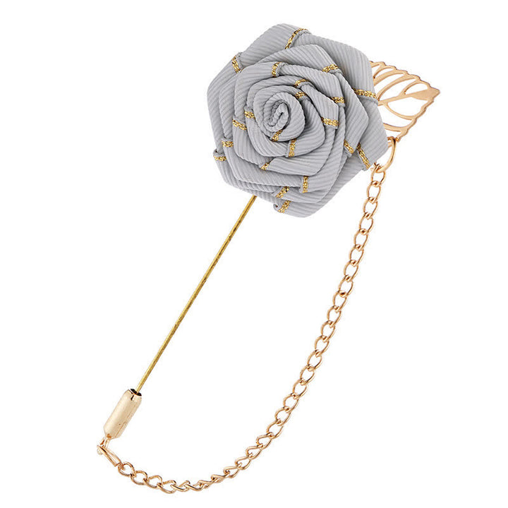 Florale Kamelienkette Brosche für Männer