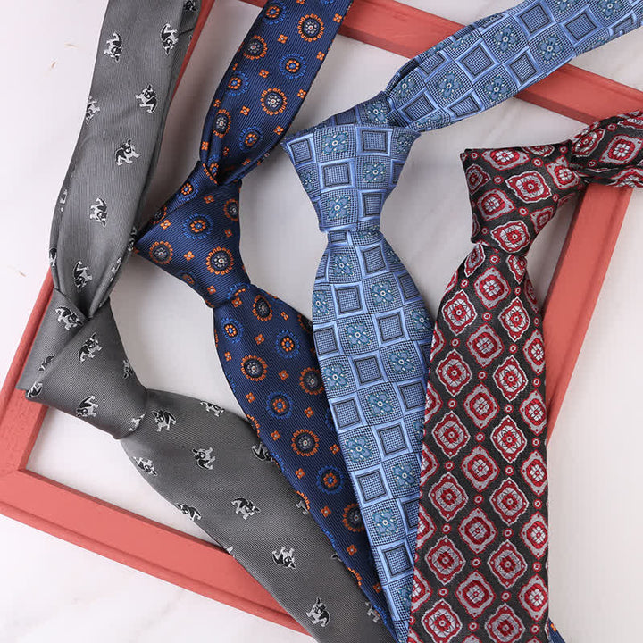 Herren Vintage Krawatte mit geometrischen Blumenmotiven 