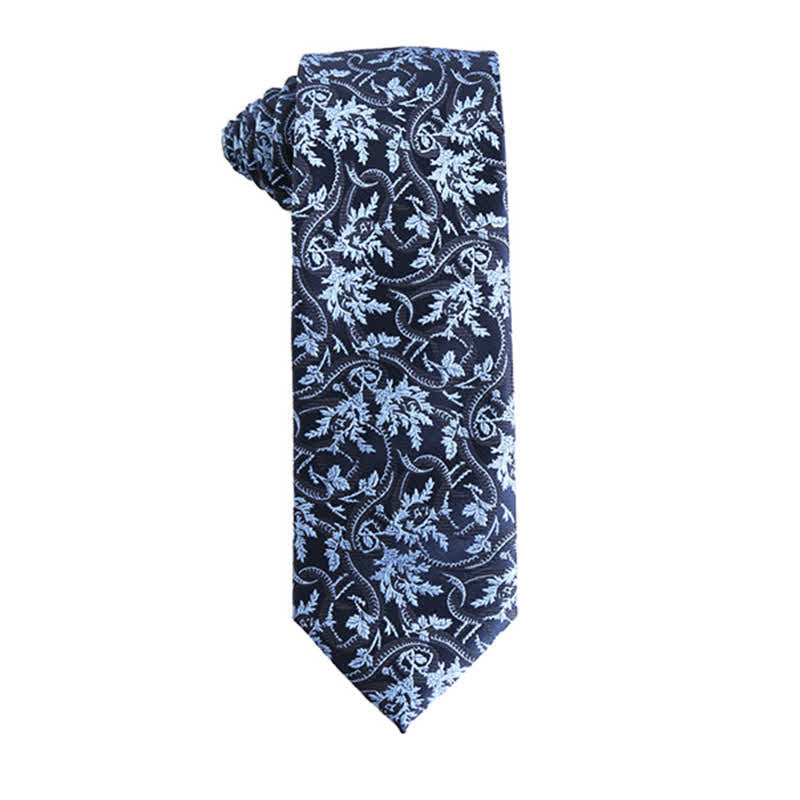 Dynamisch Blaue Krawattenserie für Herren - Blumen & Blatt - image 9