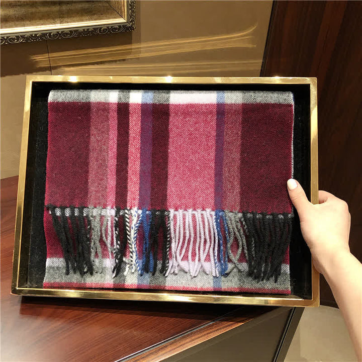 Unisex-Schal aus Lammfell im Edinburgh-Karo-Design, groß und warm - image 14