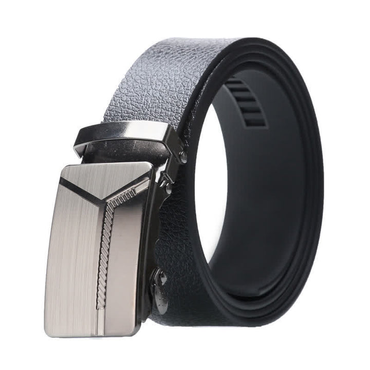 Herren Business Automatik Schnalle Schwarzer Ledergürtel - Stil Nr. 6 - Silber - 42 - image 13