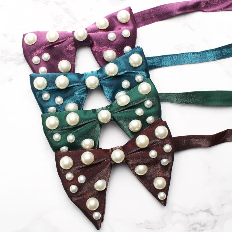Pearls Bright Oversized Pointed Bow Tie - image 5