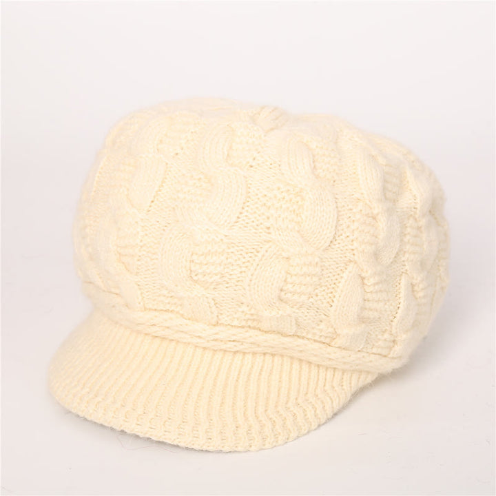 Damen Beanie-Hut mit lockerem flauschigem Futter und Schirm