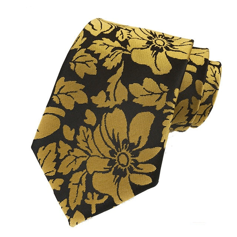 2 Stk. Herren Gartenblätter Blumen Krawatten Set
