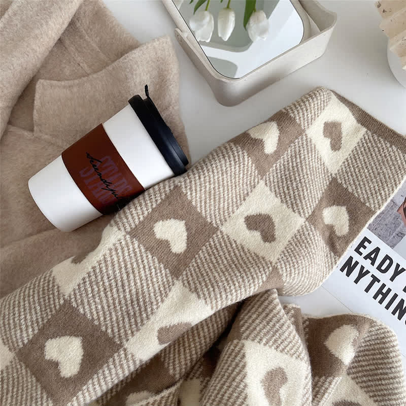 Doppelseitiger Chunky Love Karoschal für Damen
