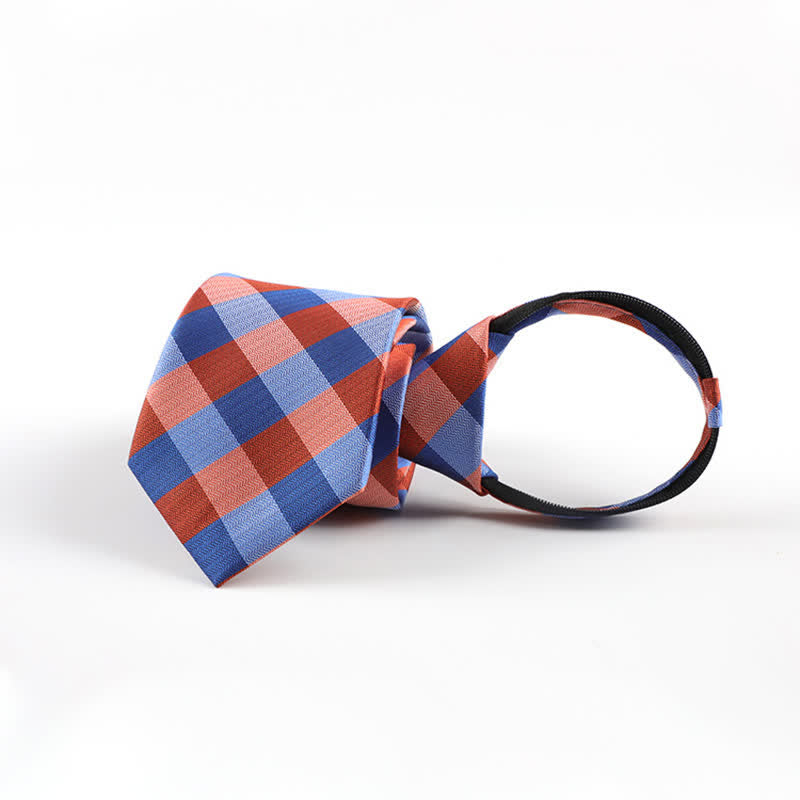 Herren Blend Color Reißverschluss Krawatte Kariert Krawatte - image 4