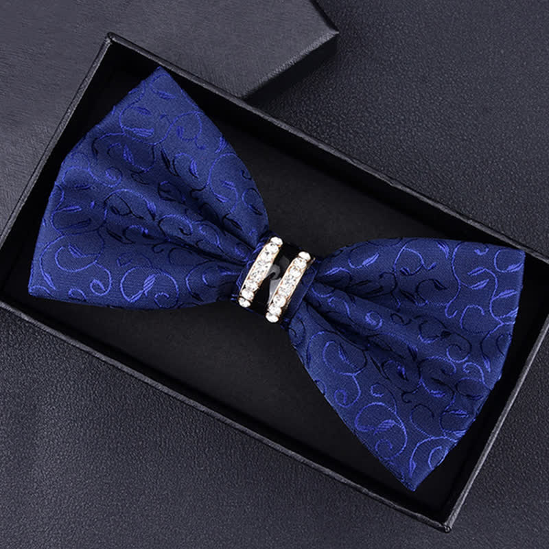 Herren Fliege mit Blumen Paisley, Streifen und Strass