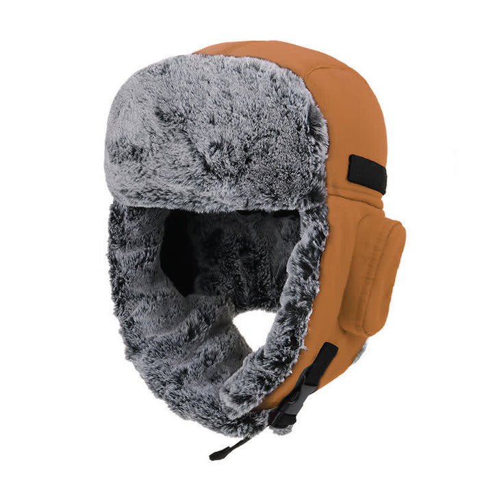 Unisex Outdoor Aviator Cap Kunstfell Trapper Hut Set