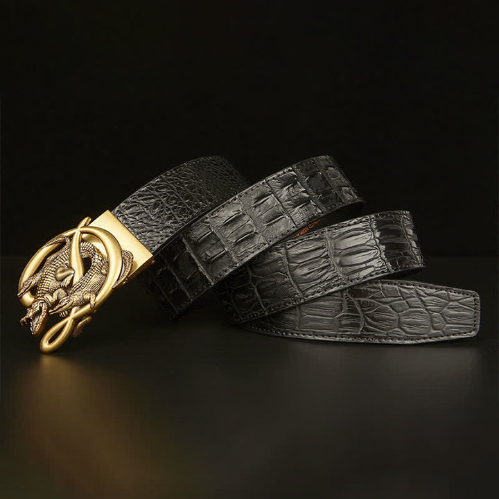 Herren Krokodilschnalle Alligator-Muster Ledergürtel