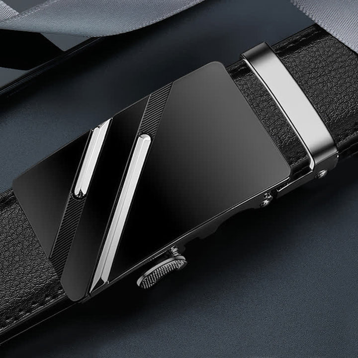 Luxuriöser geprägter automatischer Schnallengürtel für Herren aus Leder - image 3