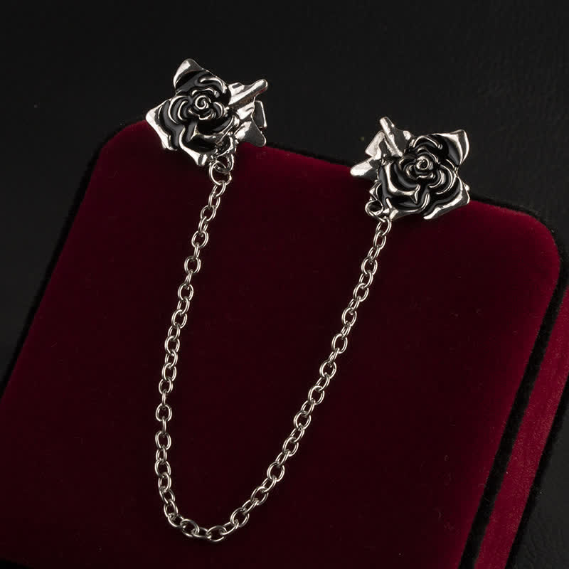 Herrenschmuck: antike Rosettenbrosche mit Kettenkragenclip