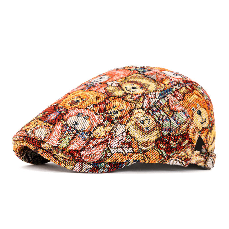 Herbst & Winter Broken Edge Vintage Plaid Baskenmütze - Orange - Einstellbar (22"-24") - image 13