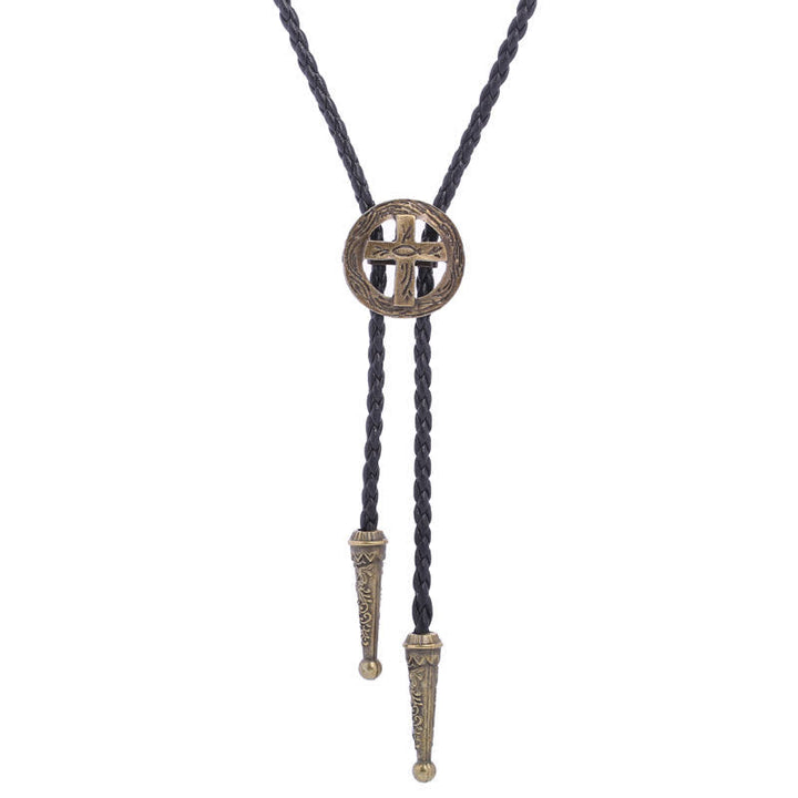 Retro-Hemd-Accessoires Kreis-Kreuz-Bolokrawatte