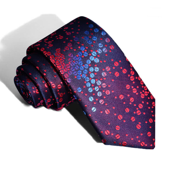 Herren Krawatte Blau & Rot mit kleinen Kreisen und Farbverlauf - Lila - image 0