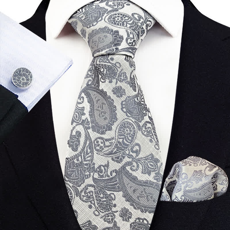 3-tlg. Set mit exotischer Paisley-Krawatte für Herren
