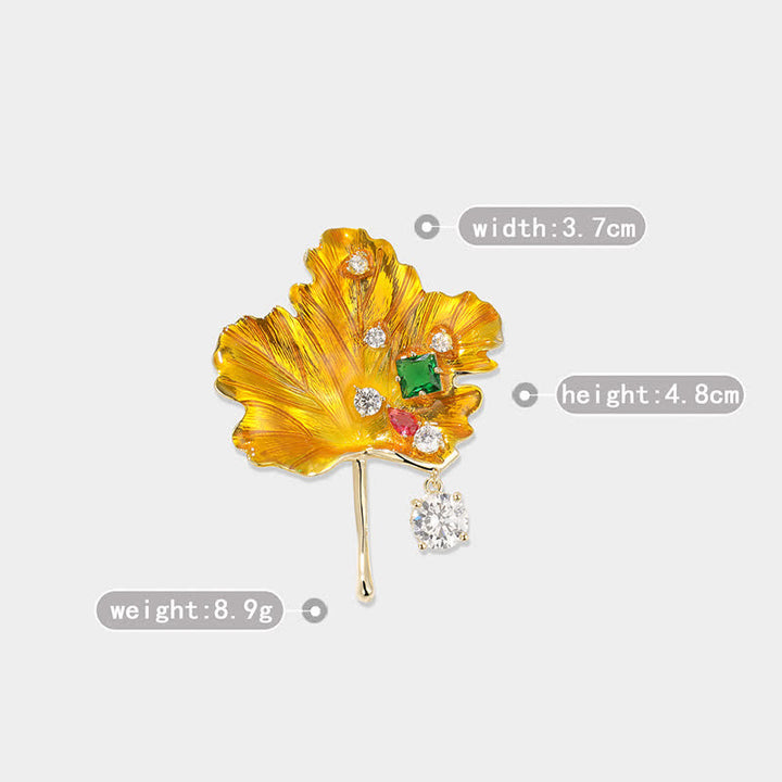 Goldene Ahornblatt-Brosche für Frauen