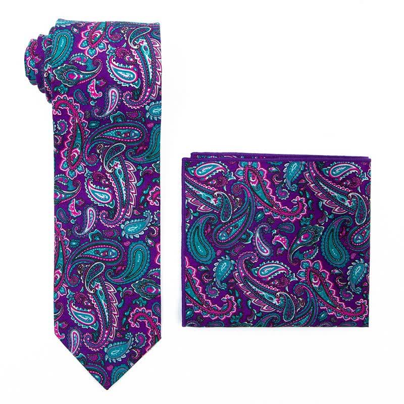2er Set Exotische Paisley-Krawatten für Herren