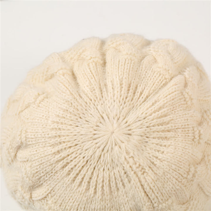 Damen Beanie-Hut mit lockerem flauschigem Futter und Schirm