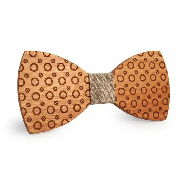 Herren Fliege aus Holz mit Polka-Dots
