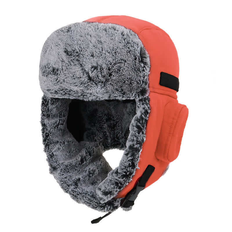 Unisex Outdoor Aviator Cap Kunstfell Trapper Hut Set