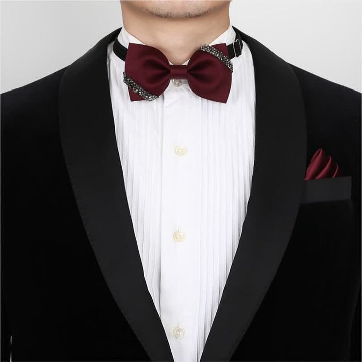 Klassische Herren-Fliege mit Strasssteinen für Hochzeiten