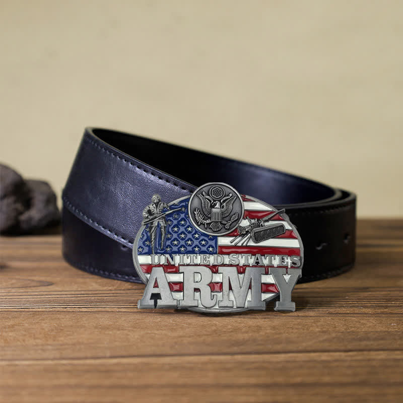 Herren DIY Militär US Army Schnalle Ledergürtel