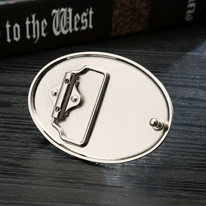 DIY C-förmiger Freimaurer Oval-Schnallen Leder Gürtel für Herren