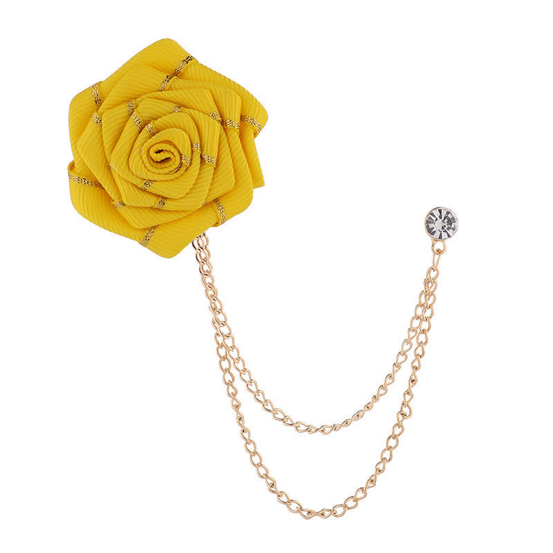 Charmante florale Rosenketten-Brosche für Männer