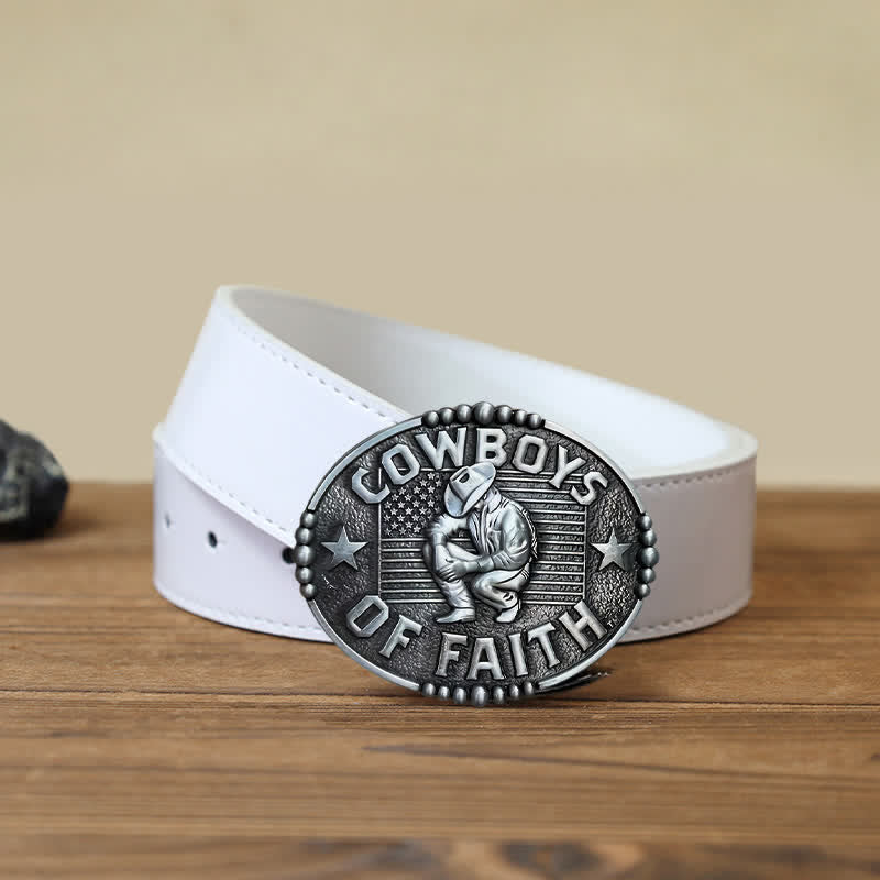 Herren DIY Cowboys Of Faith Schnalle Ledergürtel