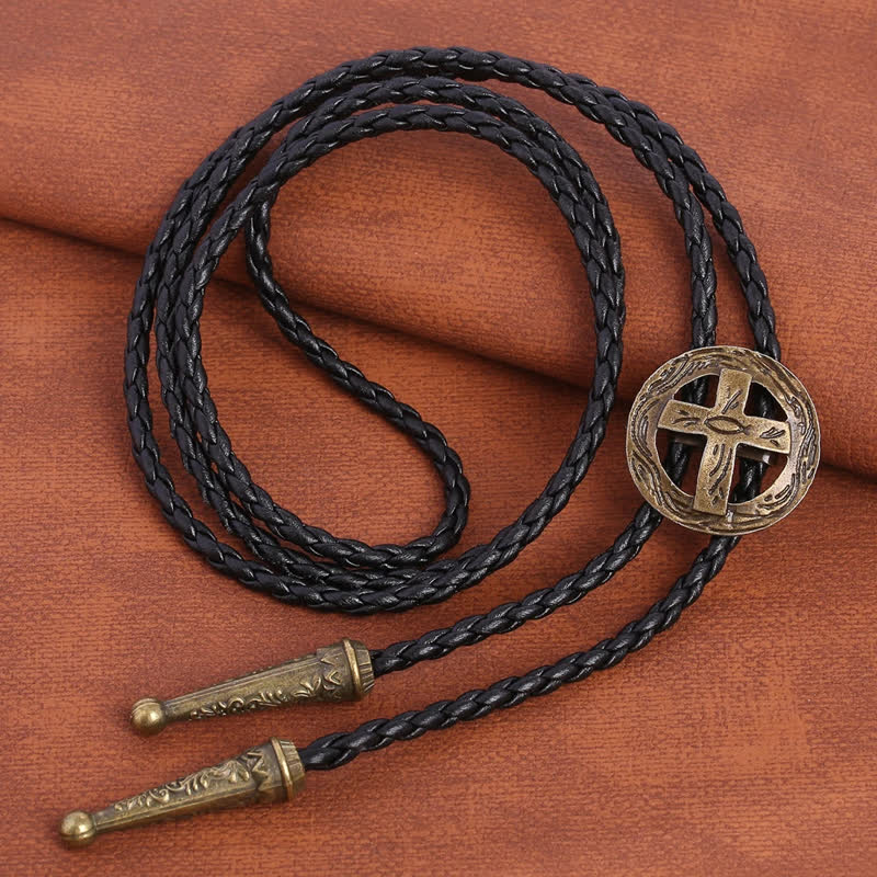 Retro-Hemd-Accessoires Kreis-Kreuz-Bolokrawatte
